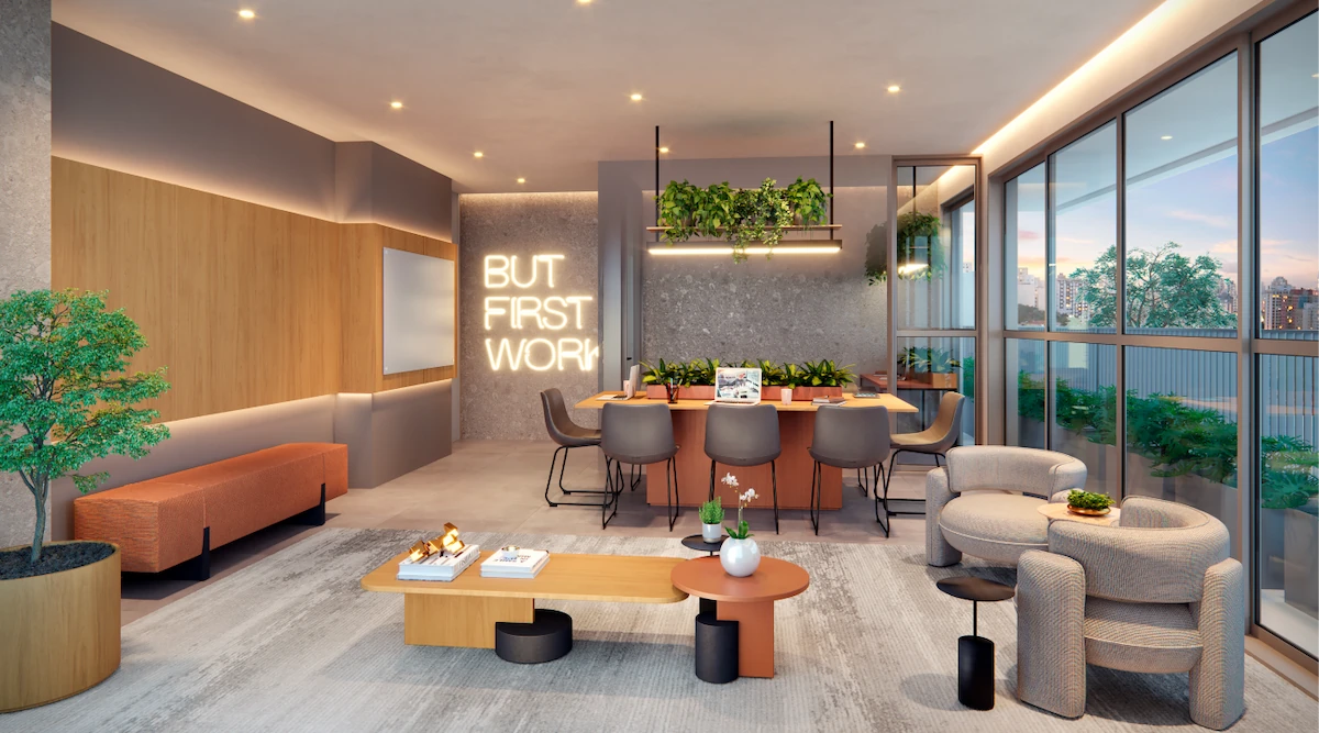 PERSPECTIVA ILUSTRADA DO COWORKING